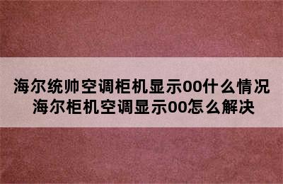 海尔统帅空调柜机显示00什么情况 海尔柜机空调显示00怎么解决